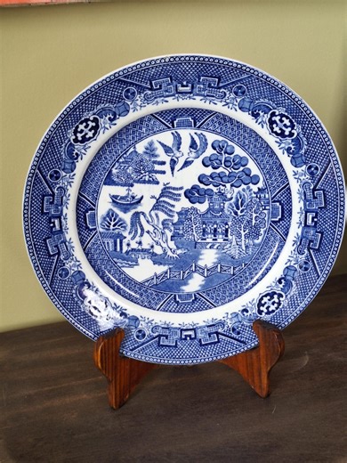 Antique Blue Willow Transferware Luncheon Plate, Staffordshire W Adams & Co, England, Ca 1900, 8-3/4" - Etsy