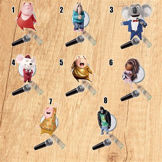 Sing Movie 2 Badge Reel, Cartoon Badge Reel, Cute Movie Character ID Holder, Nurse Office Gift UOU1105 - Etsy