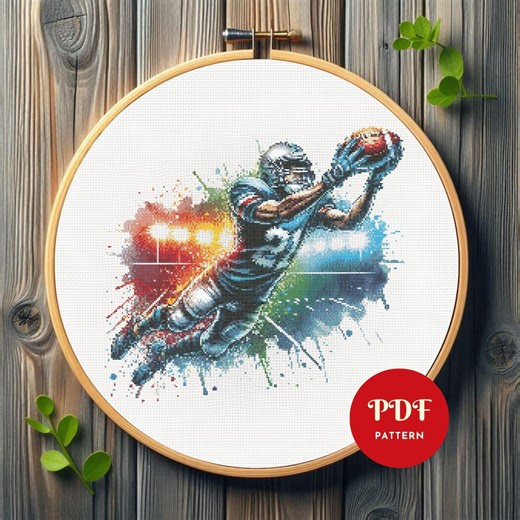 Football Cross Stitch Pattern, Rugby Embroidery Design, Sports Needlepoint Chart, Easy Cross Stitch PDF Pattern, Instant Download,diy - Etsy UK