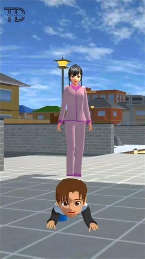 Mom Yuta saves baby Yuta from falling down the stairs 😭 #sakuraschoolsimulator #sakura #sss #shorts