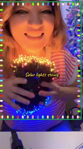 Solar lights string USB Rechargeable Solar Powered String LED Lights, Outdoor Waterproof LED Fairy Lights, Colorful Ambient Light For Home Garden Patio Party Decor, Solar Outside Lights #solarstringlights #solar #christmaslights #TikTokShopBlackFriday