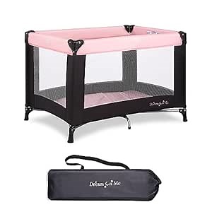Dream On Me Nest Portable Playard , Award-Winning Lightweight Travel Playpen for Baby. Quick Fold, Mesh Sides, Foldable Mattress Pad, No-Tool Assembly, Meets ASTM/CPSC Standards -Pink