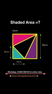 Area of Shaded Portion = ? #maths #mritunjaylectures #class9th #grade10students #tgtpgt #PGT #exams #math #grade8students #grade9students #area #ssccgl #ssccgl2021 | Mritunjay Lectures
