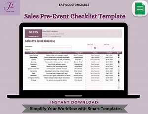 Sales Pre-event Checklist Template, Editable Google Sheets, Event Planning Tool, Digital Download, Easy to Use for Sales Teams - Etsy