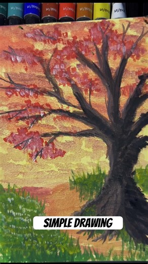 Autumn scenes you can draw 🍂 #art #painting #drawing #simple #acrylicpainting #artist