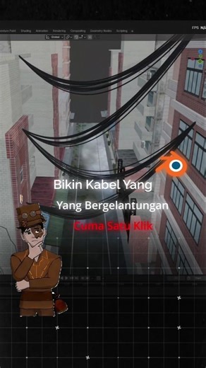 Tips Simpel Buat Kabel Otomatis Di Blender 3D : Tutorial Untuk Pemula #3d #tutorial
