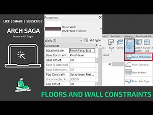 How to draw Floors and set Wall Constraints | Revit Tutorial in English |Tutorial #3
