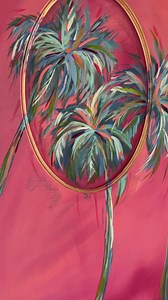4.4K views · 119 reactions | My original palm tree design was much more conservative or “safe”. In 2020, I painted this for the cover of The Turquoise Iris Journal, enjoyed it in our own home as it fit it well anywhere we place it. However, once I added our pink floral wallpaper to our staging area, my heart said more pink, please! So, this is 3 years later, more bold and I’m in love! This is all DIY Paint | The Turquoise Iris | Facebook