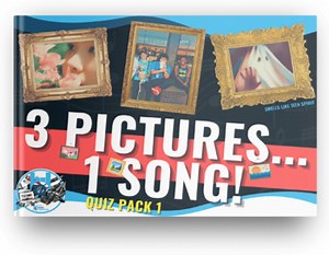 Music Quiz - 3 Pictures 1 Song–Pack 1 | Google Slides and Worksheet