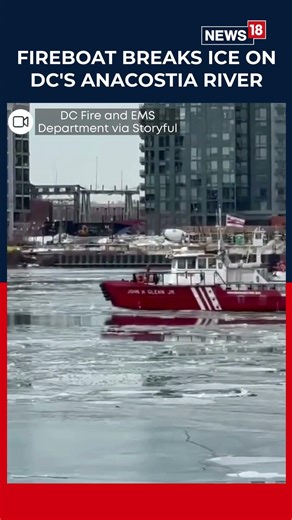 Fireboat Breaks Ice on Anacostia River as Warmer Temperatures Begin Thaw in DC | US News | N18S