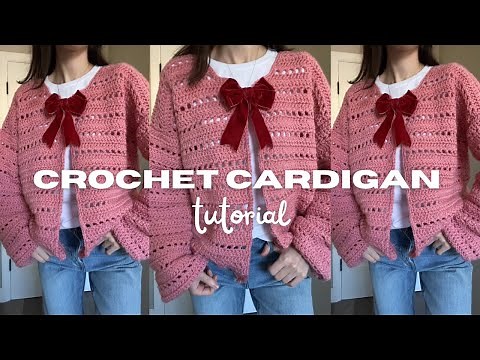 crochet ribbon TIE FRONT cardigan tutorial
