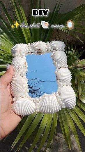 DIY Sea Shell 🐚 Mirror/easy craft idea #diy #viralshorts #artandcraft
