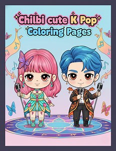 Chibi K-pop Coloring Pages | Kawaii Idol, Anime (digital Download PDF) - Etsy