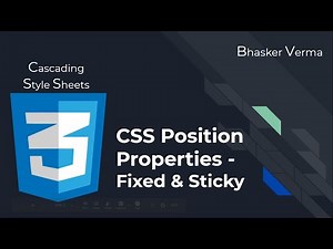 CSS Tutorial for beginners in Hindi #42 | Part 2 - Position properties - Fixed and Sticky