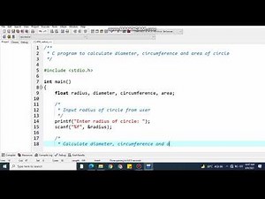 Write a C program to enter radius of a circle and find its diameter, circumference and area