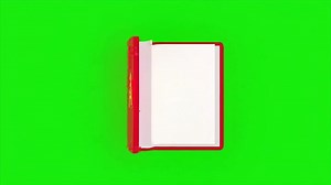 Red Book with Letter A Opening and Closing on Green Screen.