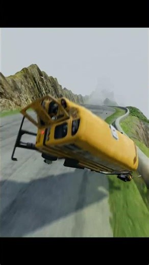 School Bus Downhill Disaster #shorts #beamngdrive #beamng #ytshorts