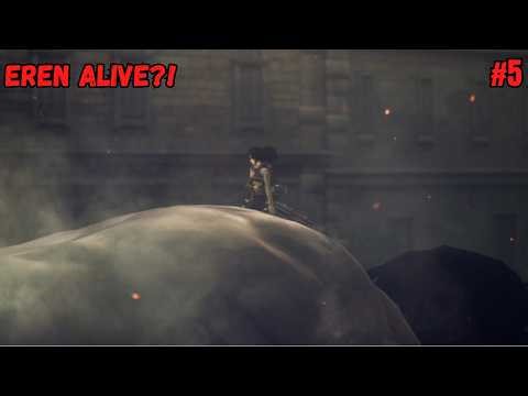 EREN CAME OUT OF A TITAN?! Mikasa Saves Him! | Attack on Titan Gameplay #5 |
