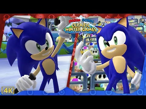 Mario & Sonic at the Olympic Winter Games 2010 ⁴ᴷ All Events (Sonic gameplay)