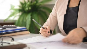 Business analyst checking in financial statement for audit internal control system. Accounting , Accountancy Concept.