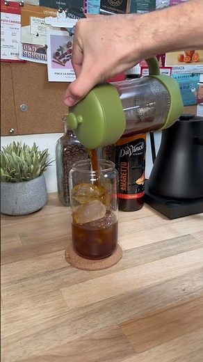 Tutorial for making cold foam with da Vinci amaretto-flavored syrups