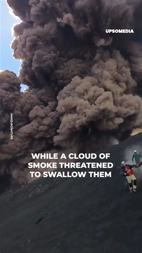 13K views · 68 reactions | The video shows the exact moment the volcano started erupting, forcing dozens of tourists to run for their lives. | Positive | Facebook