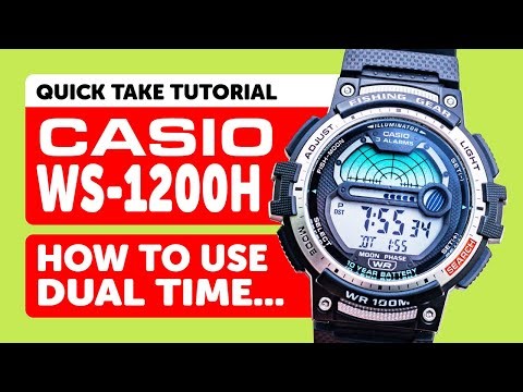 #CASIO WS-1200H (3485) - HOW TO Setup DUAL TIME