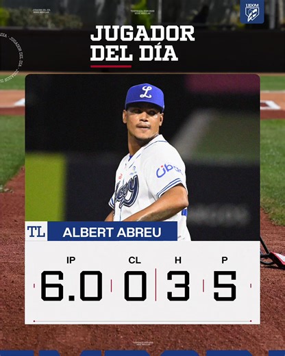 7.4K views · 93 reactions | El lanzador del Club Atlético Licey, Albert Abreu, se lució en la lomita la jornada de este jueves  Nuestro jugador del día es presentado por Sport Shake  #LIDOM #CopaBanreservas | Liga de Béisbol Profesional de la Rep. Dom. | Facebook