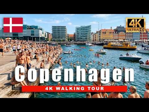 🇩🇰 Copenhagen Summer 🇩🇰 | Swimming, Bikes & Beautiful Streets | 4K Walking Tour Travel Around Europe