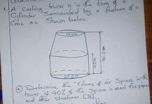 Given:A cooling tower is made up of a cylinder surmounted by ... | Filo