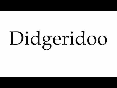 How to Pronounce Didgeridoo