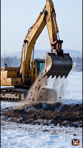 🏗️ Excavator Digging Frozen Earth! Winter Construction ❄️
