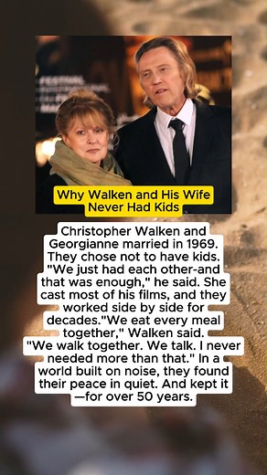 Why Walken and His Wife Never Had Kids Christopher Walken and Georgianne married in 1969. They chose not to have kids. "We just had each other-and that was enough," he said. She cast most of his films, and they worked side by side for decades."We eat every meal together," Walken said. "We walk together. We talk. I never needed more than that." In a world built on noise, they found their peace in quiet. And kept it -for over 50 years.#Famous #Celebrities #History #Legends #Viral #Success #inspira