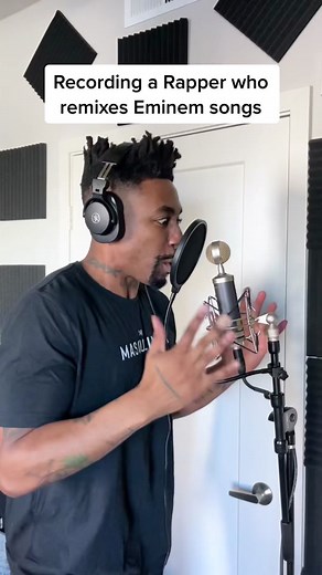 Recording a rapper who remixes Eminem songs…🔥🤯 #eminem #rap