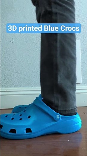 3D printed Blue Crocs made out of TPU #3dprinting #shoes #crocs