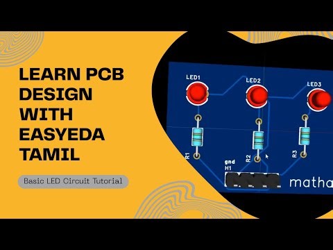 How to Design a 3 LED Circuit on PCB Step-by-Step for Beginners Tutorial in EasyEDA tamil #pcb