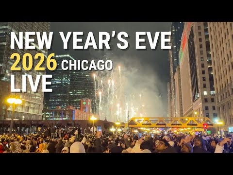 Chicago LIVE New Year's Eve 2026 🎉 New Year Countdown 2026 (December 31, 2025) No Talking City Sound