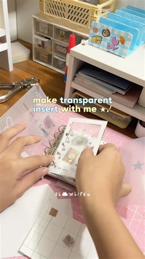 make transparent binder insert w me ⭐️ #crafting #diy #binderinserts #ytshorts #shortsfeed #fyp