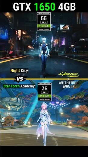 GTX 1650 WuWa 3.4 - Night City vs Startorture Academy😭!#wuwa #gtx1650 #comparison
