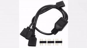 ARGB Splitter Black 30cm 3-Pin Addressable RGB 1 to 3 Splitter Cable