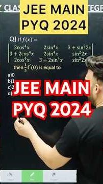 Q) If 𝑓(𝑥)=|(2cos^4 𝑥 2sin^4 𝑥 3+sin^2 2𝑥 3+2cos^4 𝑥 2sin^4 𝑥 sin^2 2𝑥 2cos^4 𝑥 3+2sin^4