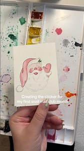 Creating the cutest vintage Santa for my snail mail 🐌 #snailmail #artist