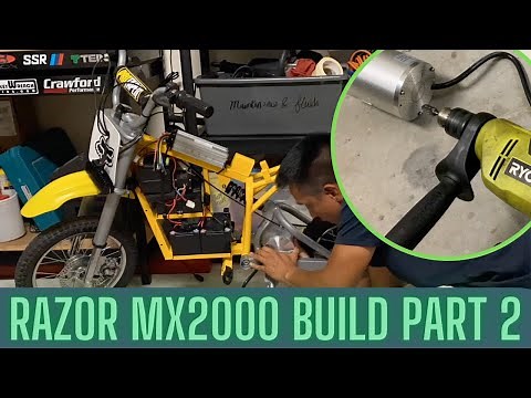 Razor MX650 to MX2000 Conversion Part 2 | Kunray 2000W 48V Brushless Motor Kit Installation