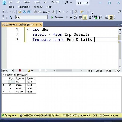 Truncate Command in SQL