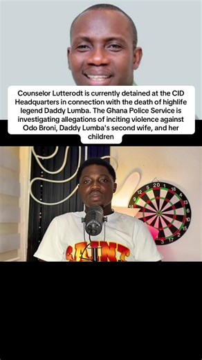 Counselor Lutterodt is currently detained at the CID Headquarters in connection with the death of highlife legend Daddy Lumba. The Ghana Police Service is investigating allegations of inciting violence against Odo Broni, Daddy Lumba's second wife, and her children#fypp#fypviral