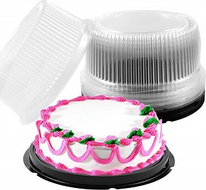 [Hot Item] Plastic Cake Containers Disposable Clear Cake Carrier Holder with Dome Lids