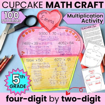 5th Grade Cupcake Math Craft Valentines Day Multiplication Activities Worksheets