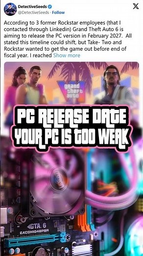 The Truth About GTA 6 on PC (Specs & Release Date) 🚨 #gta6 #gta6leaks #gta #gta6news #vicecity