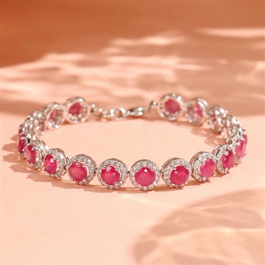 Women Ruby Bracelet, 925 Sterling Silver Bracelet, About 15.1ct Round Ruby, Elegant Ruby Bracelet, Statement Bracelet Gift for Her for Women - Etsy UK