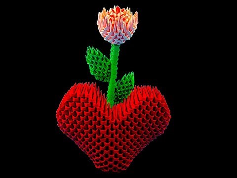 3D Origami Heart – Heart Vase Tutorial | DIY Paper Heart Step by Step
